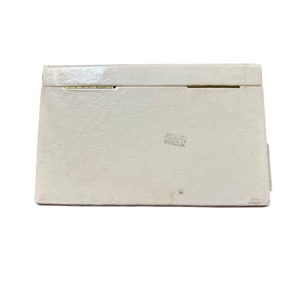 VTG Cream Multi-Compartment Jewelry Box with Red Velvet Interior & Mirror - Picture 6 of 10